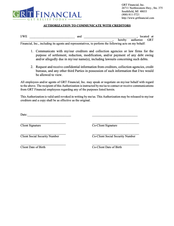 Authorization to Communicate